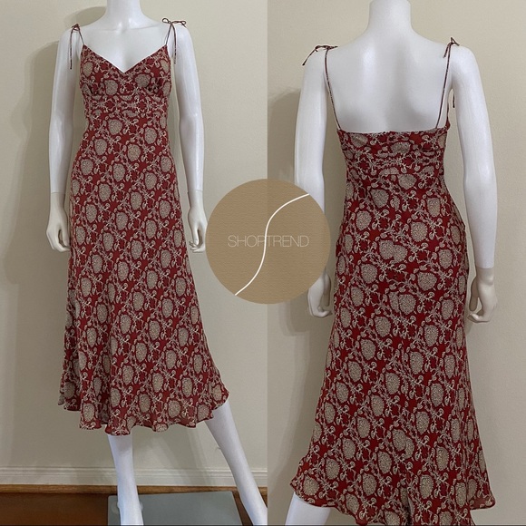 Gorgeous vintage 100% silk tie strap empire waist slip dress - Picture 2 of 4